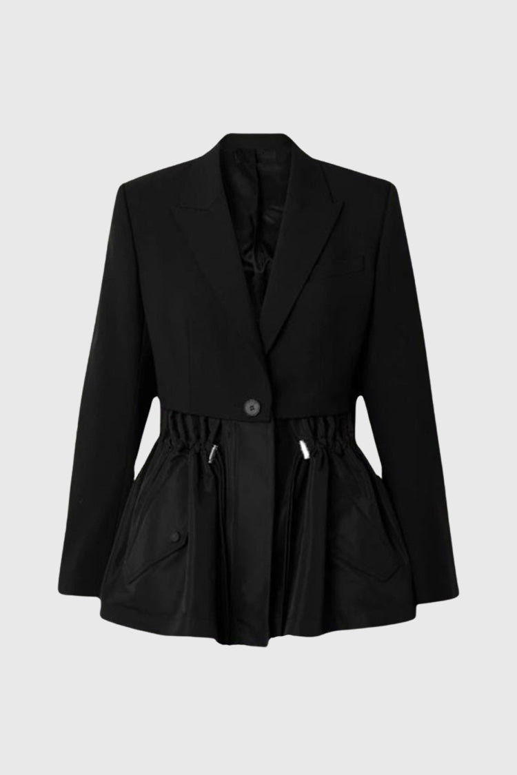 Blazer with Ruffles - Black