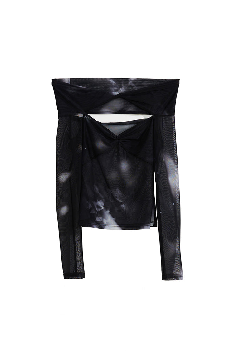 Transparent Top with Cut - Black