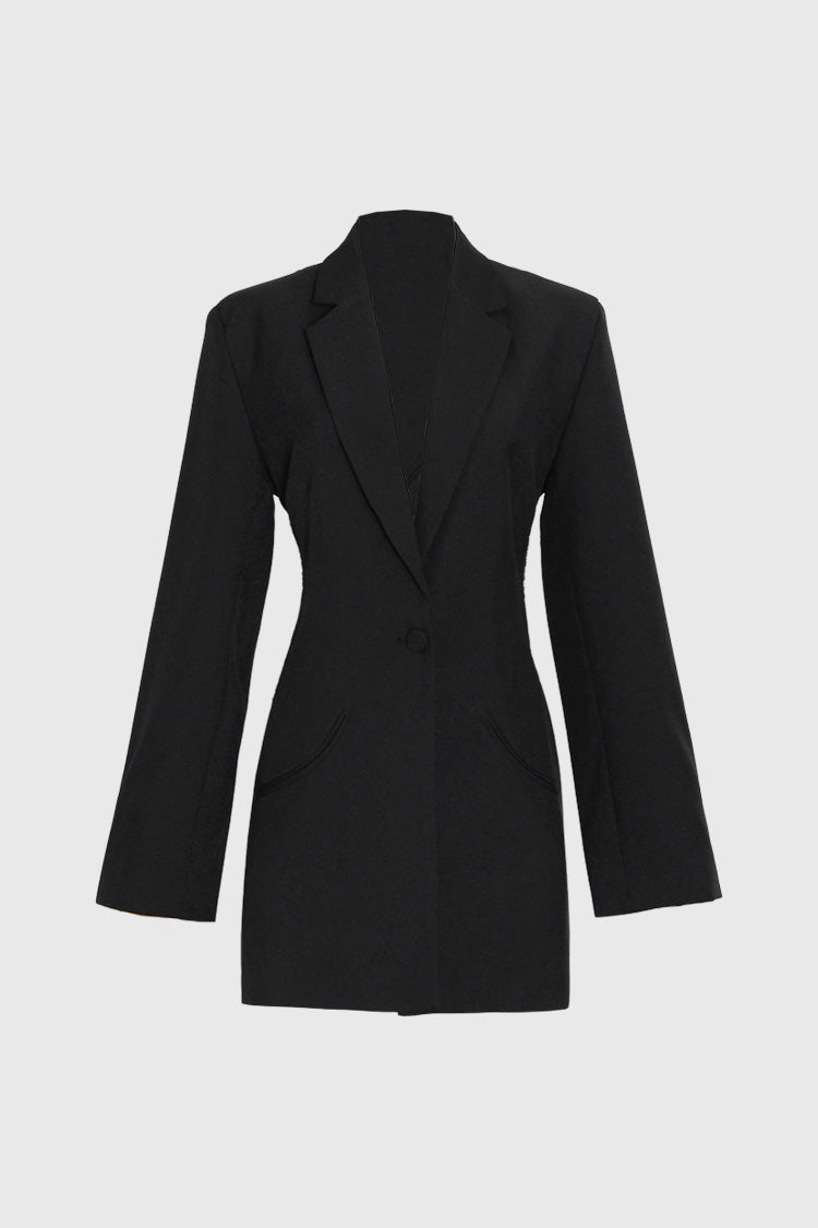 Blazer with Open Back - Black