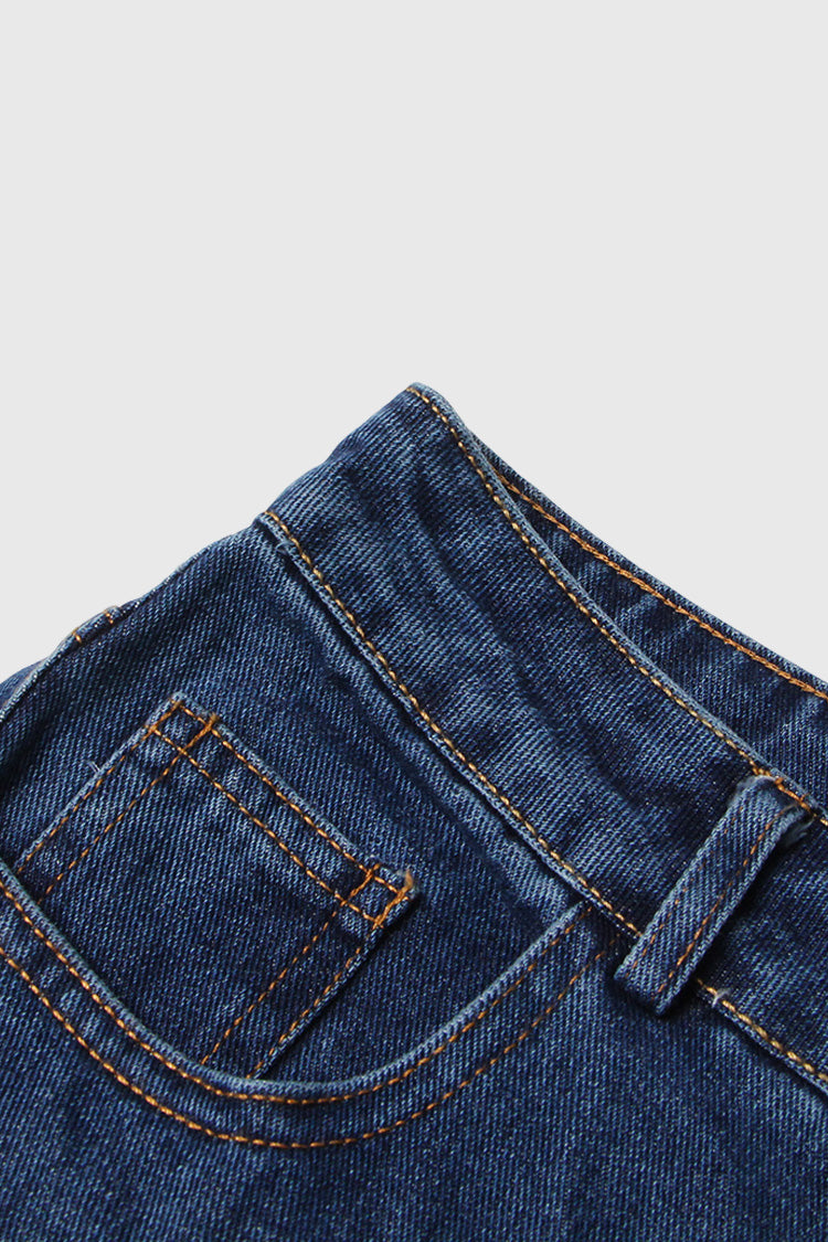 Low Waisted Cargo Jeans - Blue