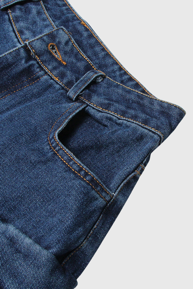 Low Waisted Cargo Jeans - Blue