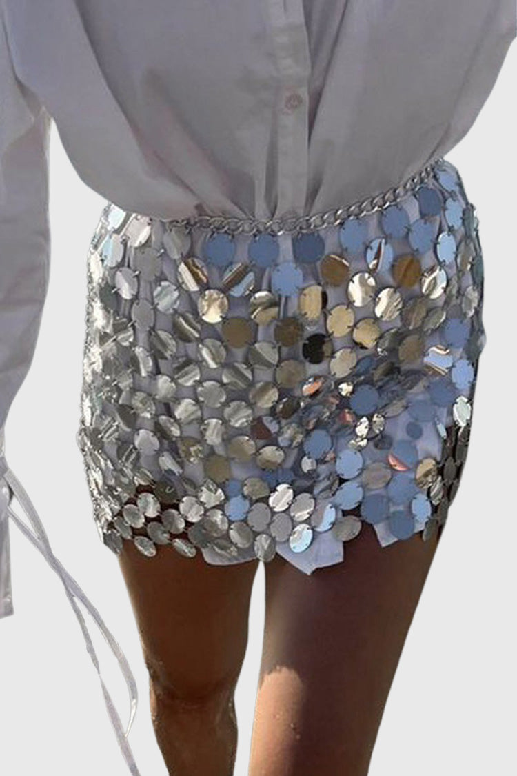 Sequins Skirt - Silver