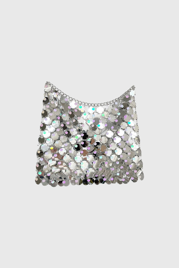 Sequins Skirt - Silver