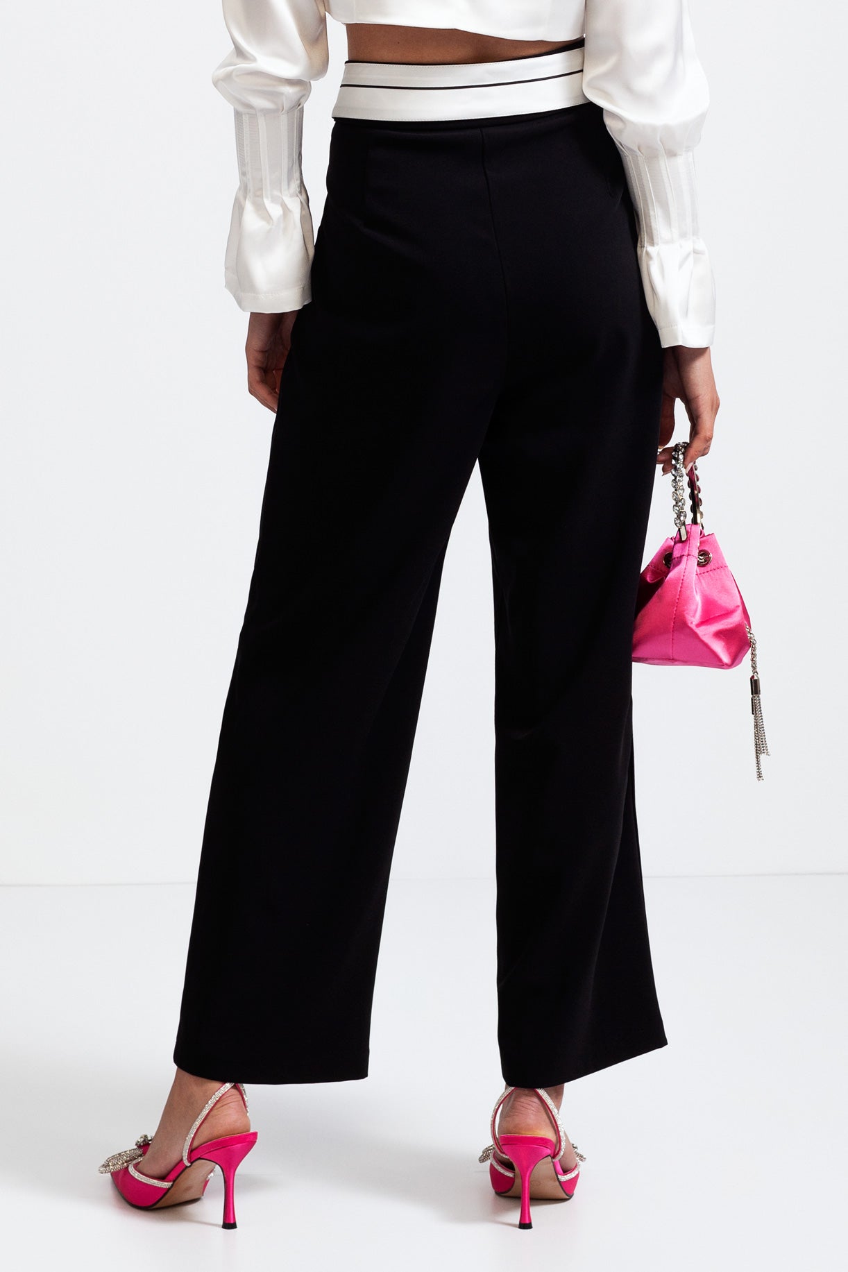 Wide Leg Trousers - Black