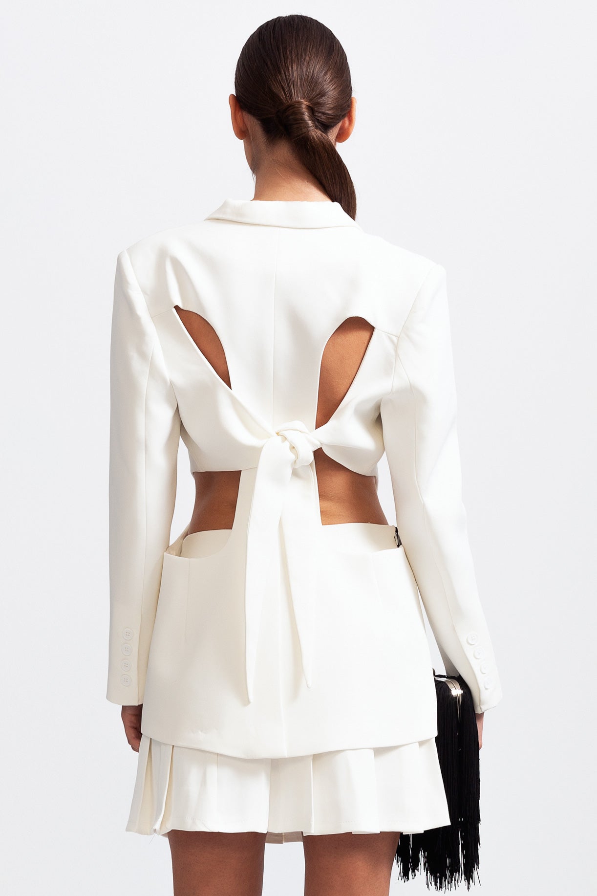 CHLOE Long Sleeve Cut Out Blazer - White