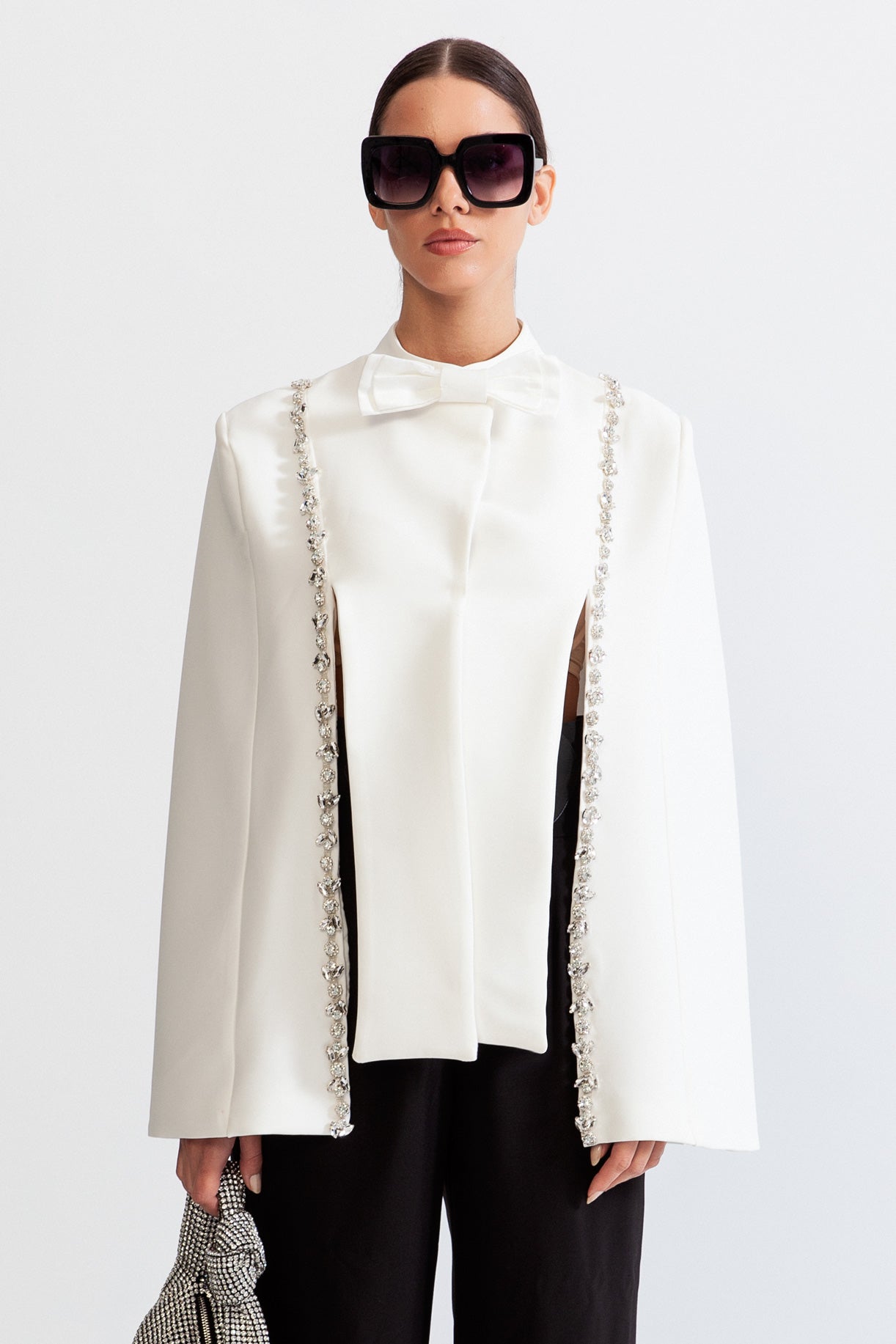 OCEANA Jewel tuxedo cape - White