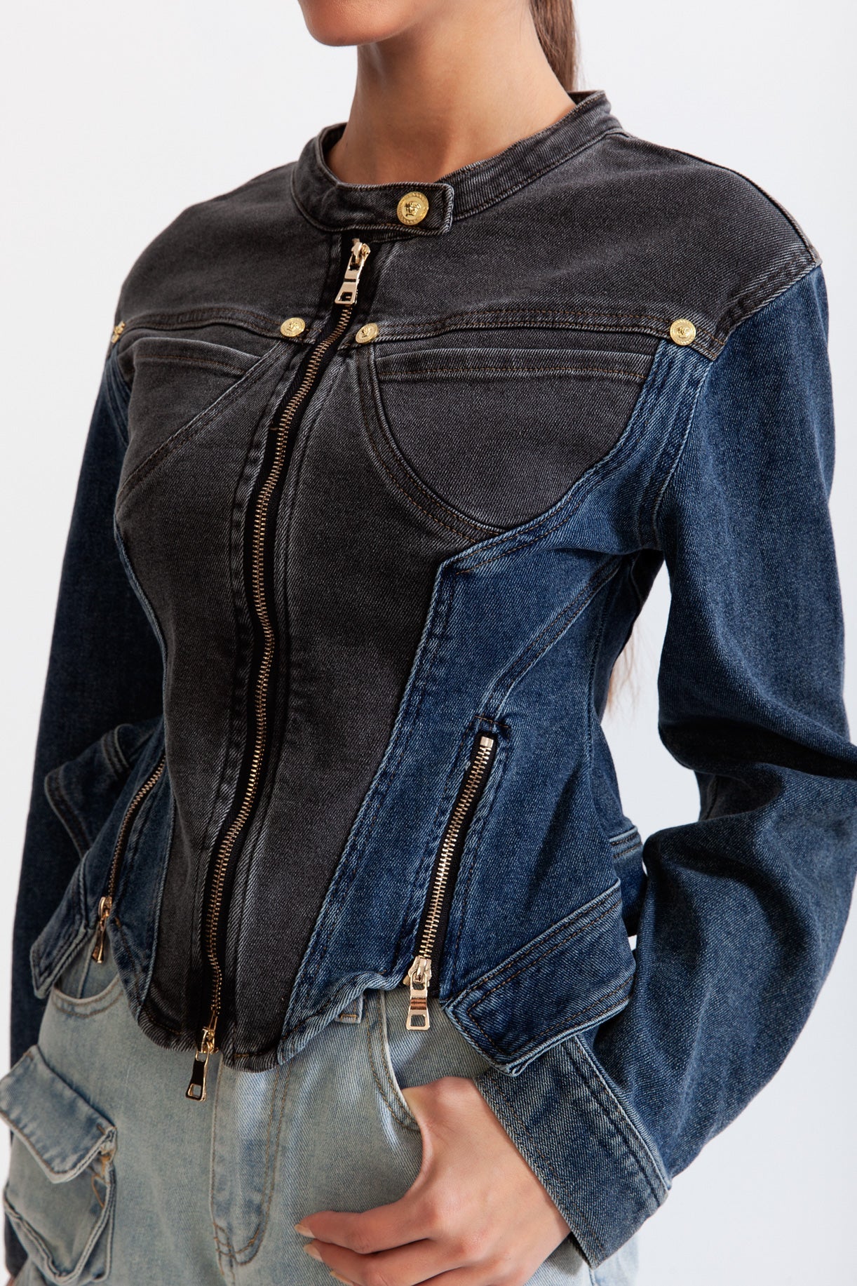 ADORA Corset Style Denim Jacket