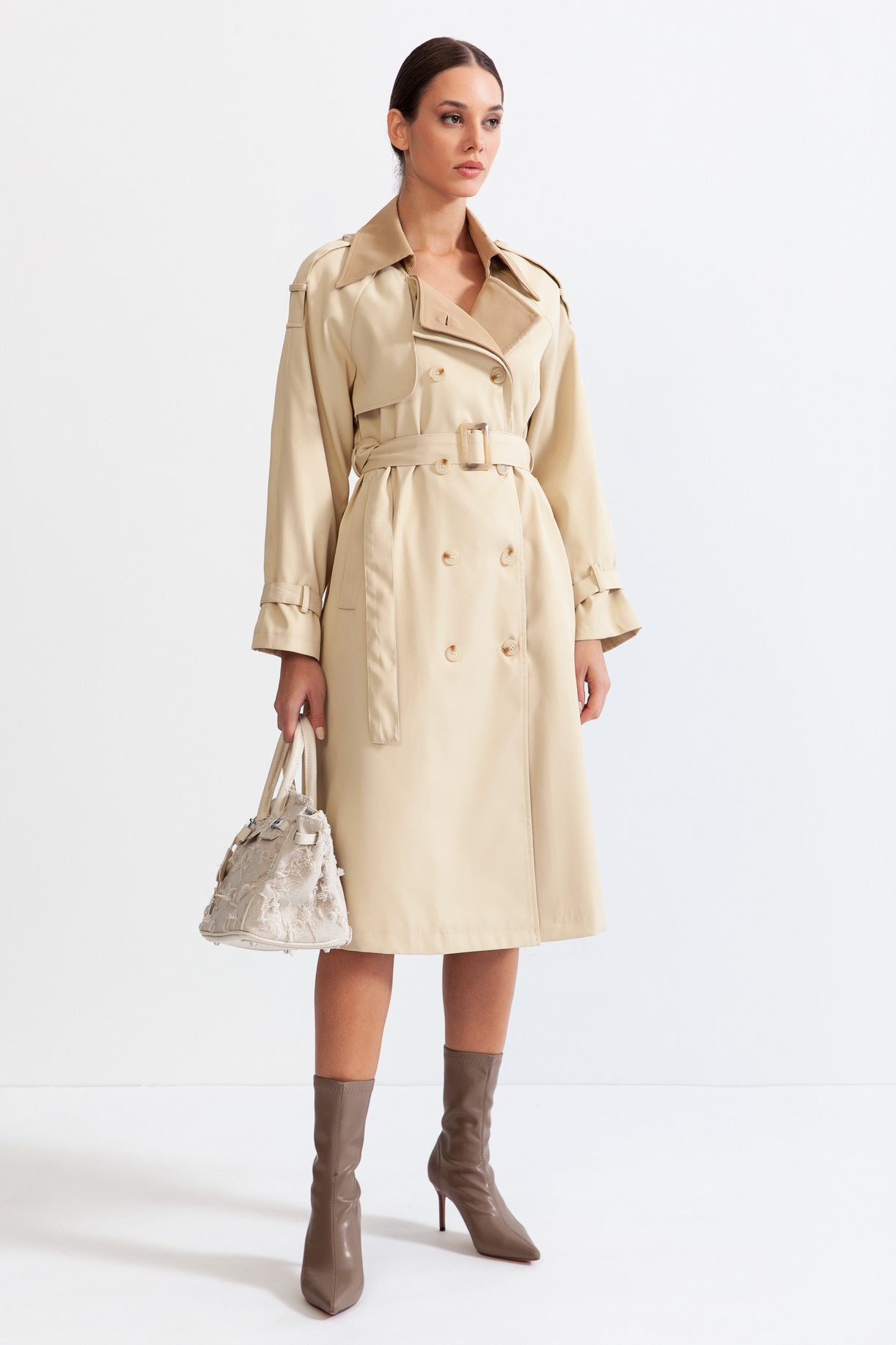 ROSALIND Classic trench coat with belt - Beige