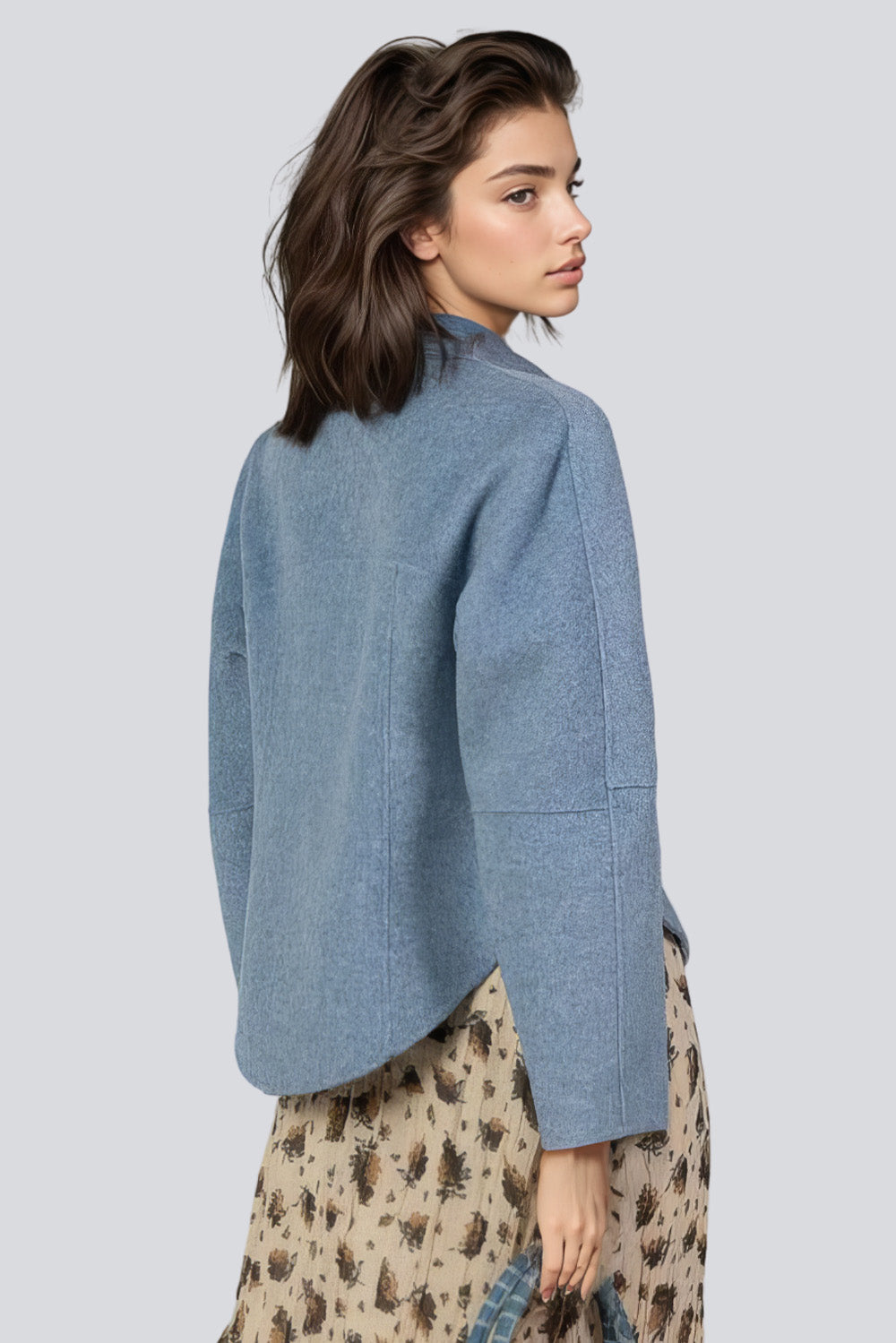 Short Cambered Jacket - Blue