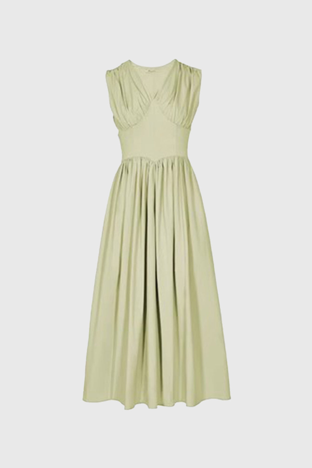 Midi Dress with Corset Detail - Green