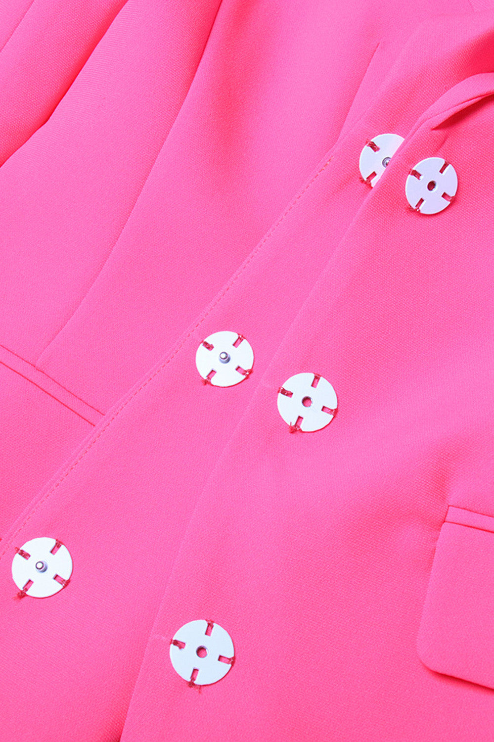 Blazer Dress with Sleeve Cuts - Fuchsia