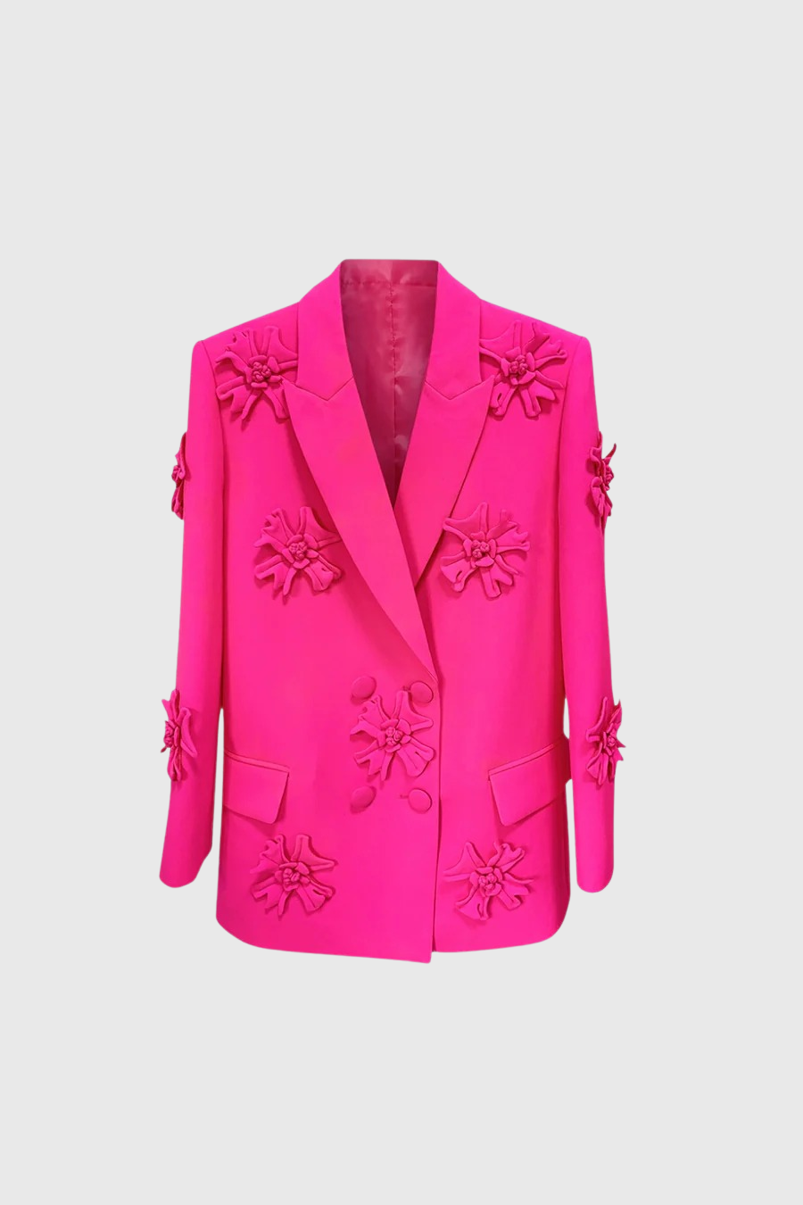 Blazer with Flowers - Fuchsia