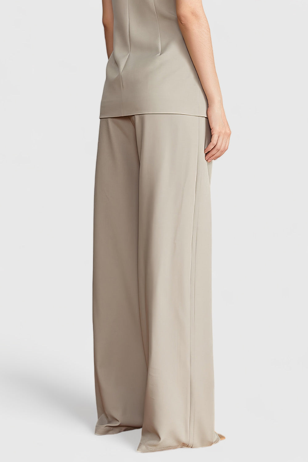 High Waisted Elegant Trousers - Beige