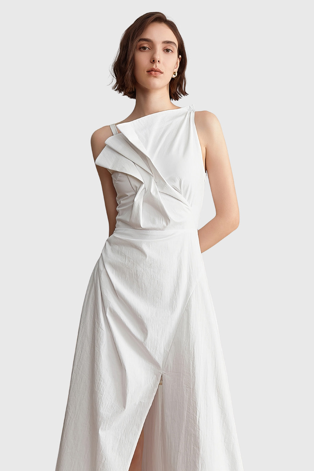 Irregular Midi Dress - White