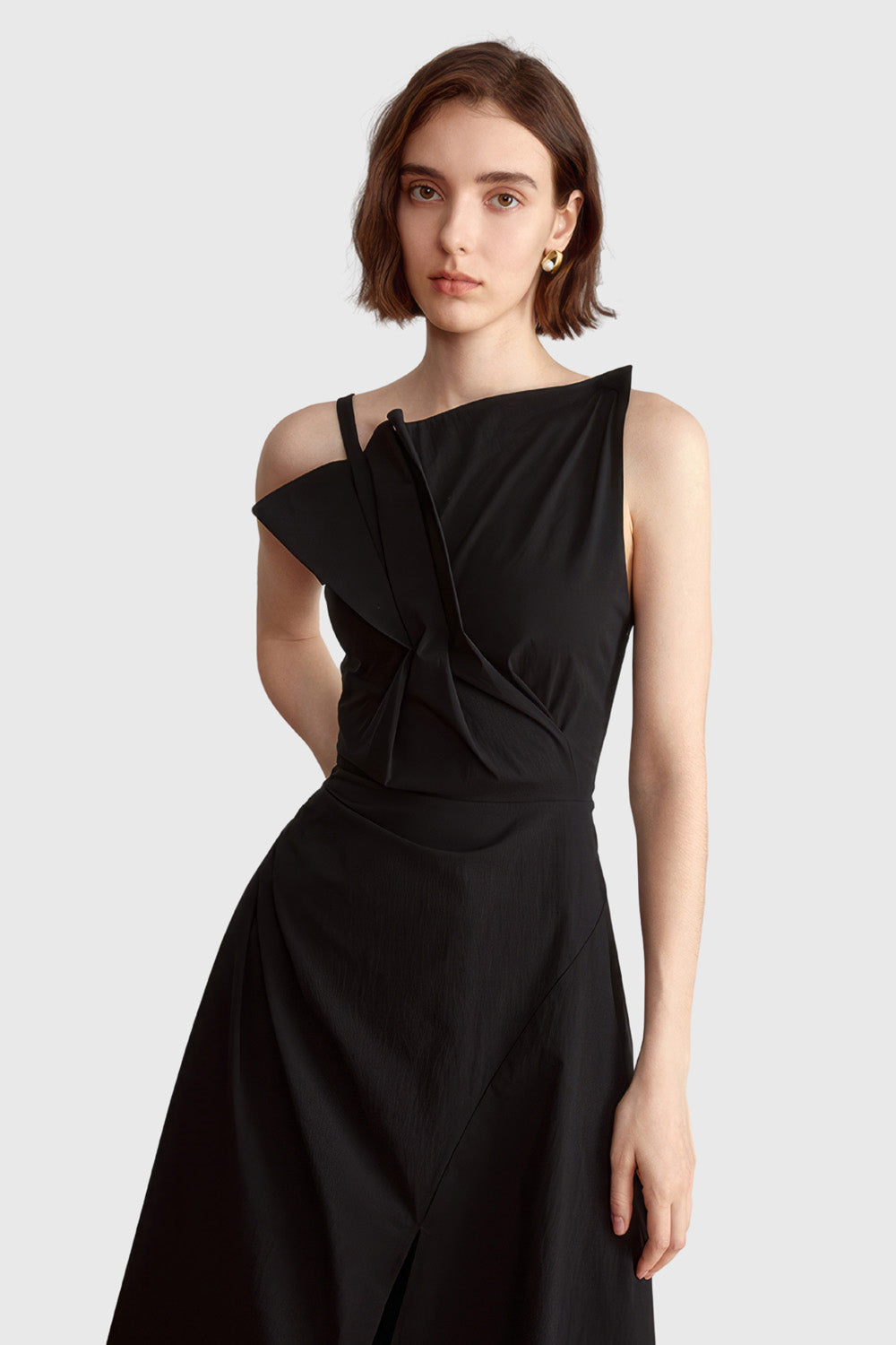 Irregular Midi Dress - Black