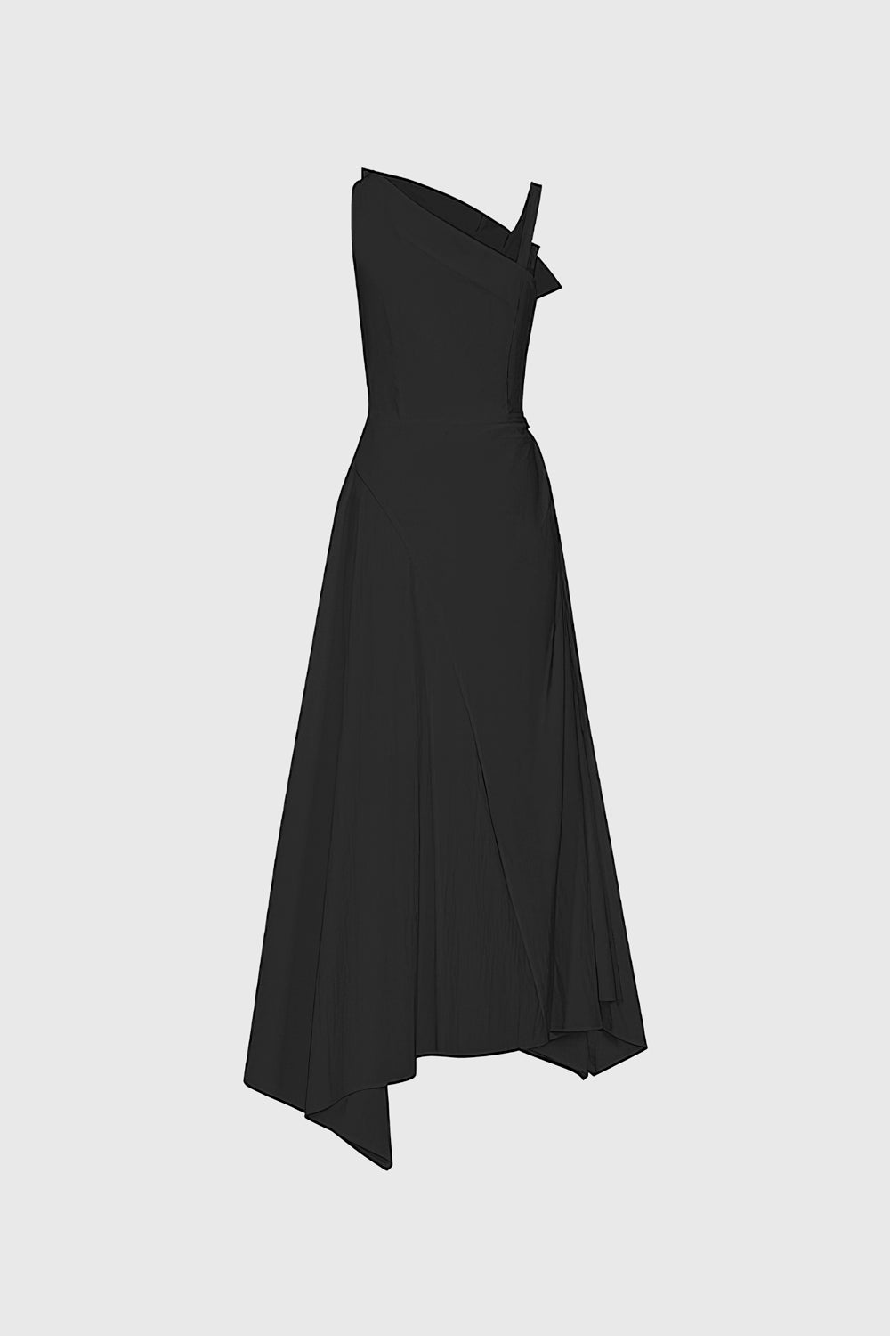 Irregular Midi Dress - Black