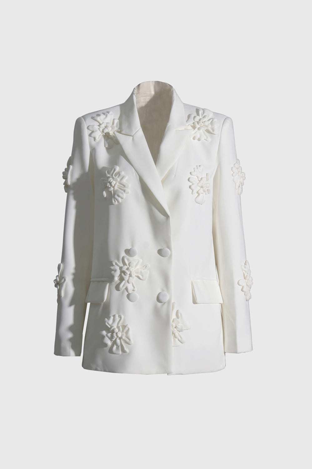 Blazer with Flowers - White