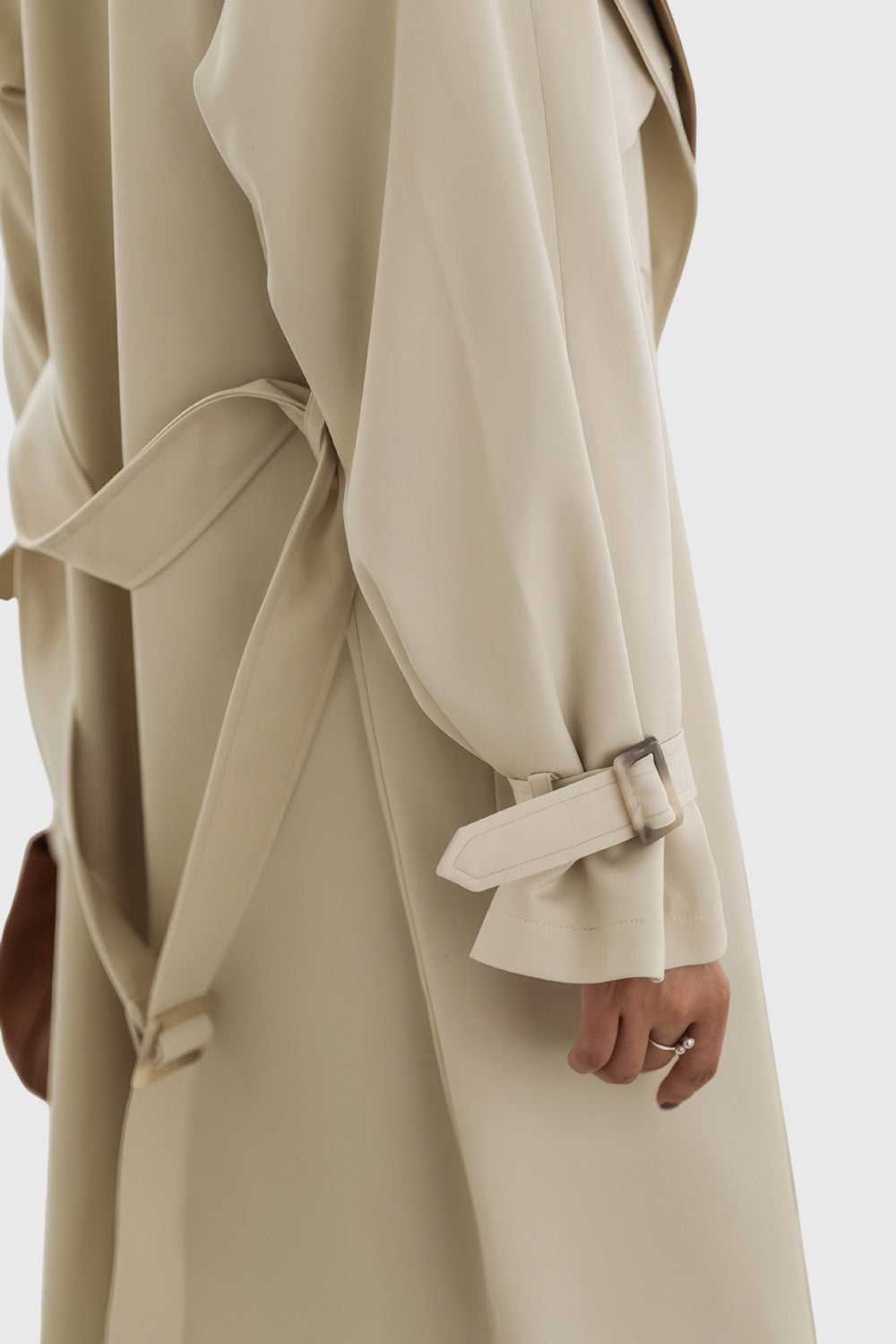 Double Layered Long Trenchcoat - Light Brown