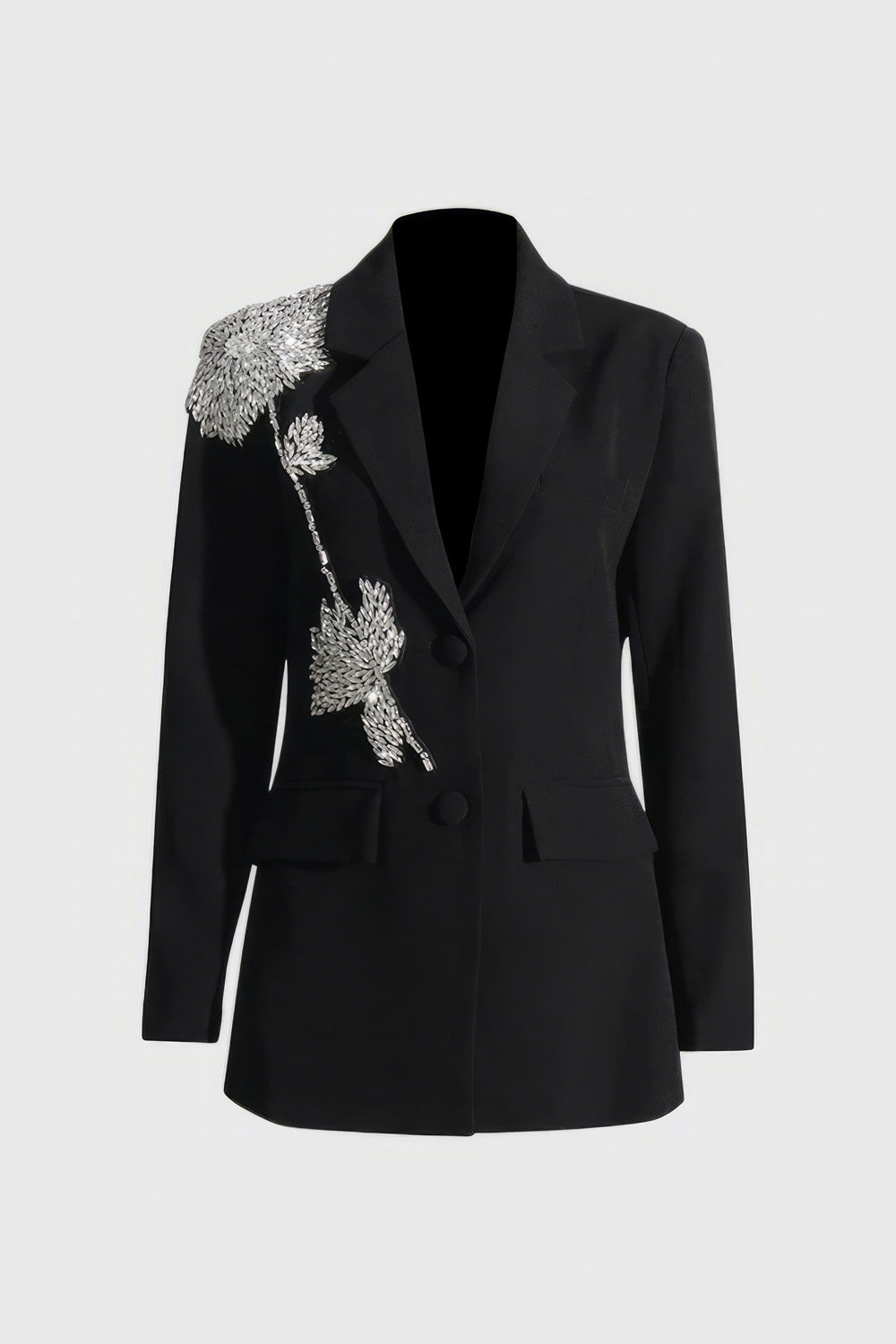 Blazer with Rhinestone Detail - Black