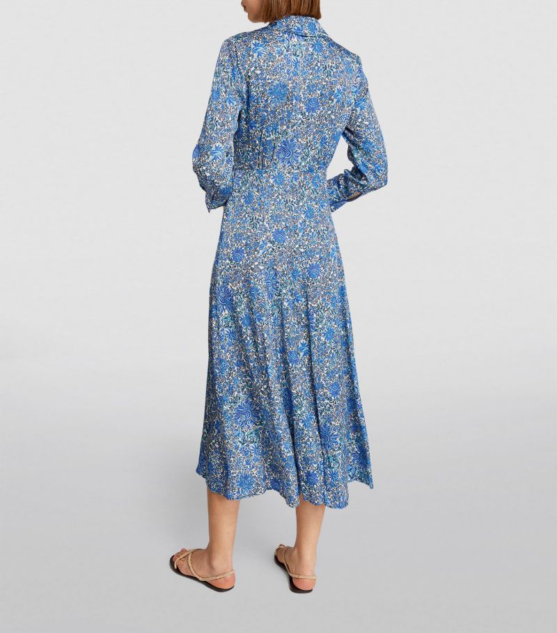 SANDRO  Floral Print Midi Dress - Blue