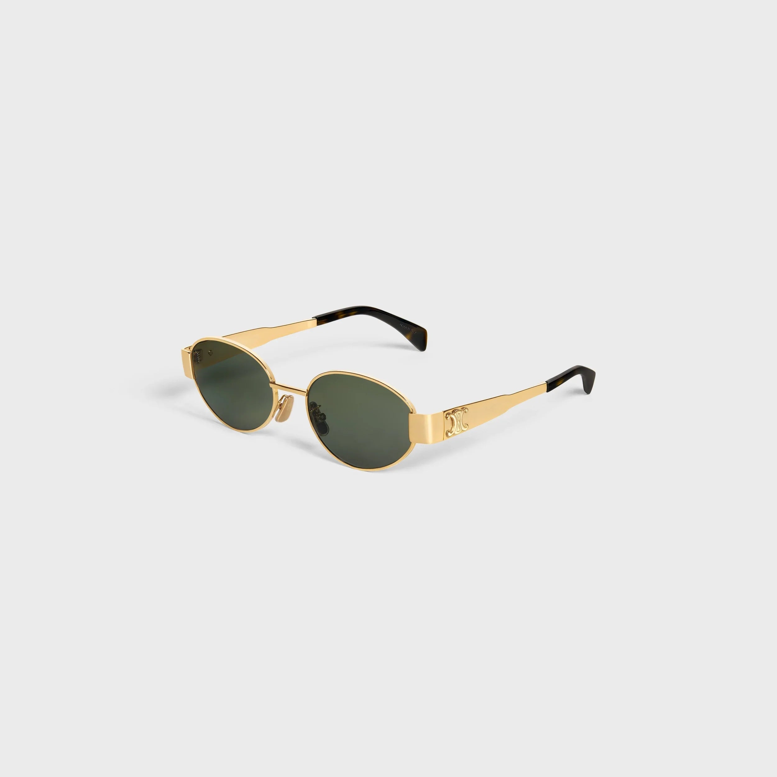 TRIOMPHE METAL 01 SUNGLASSES IN METAL GOLD / GREEN